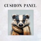 CUSHION Panel Badger With Wooly Scarf CP-693