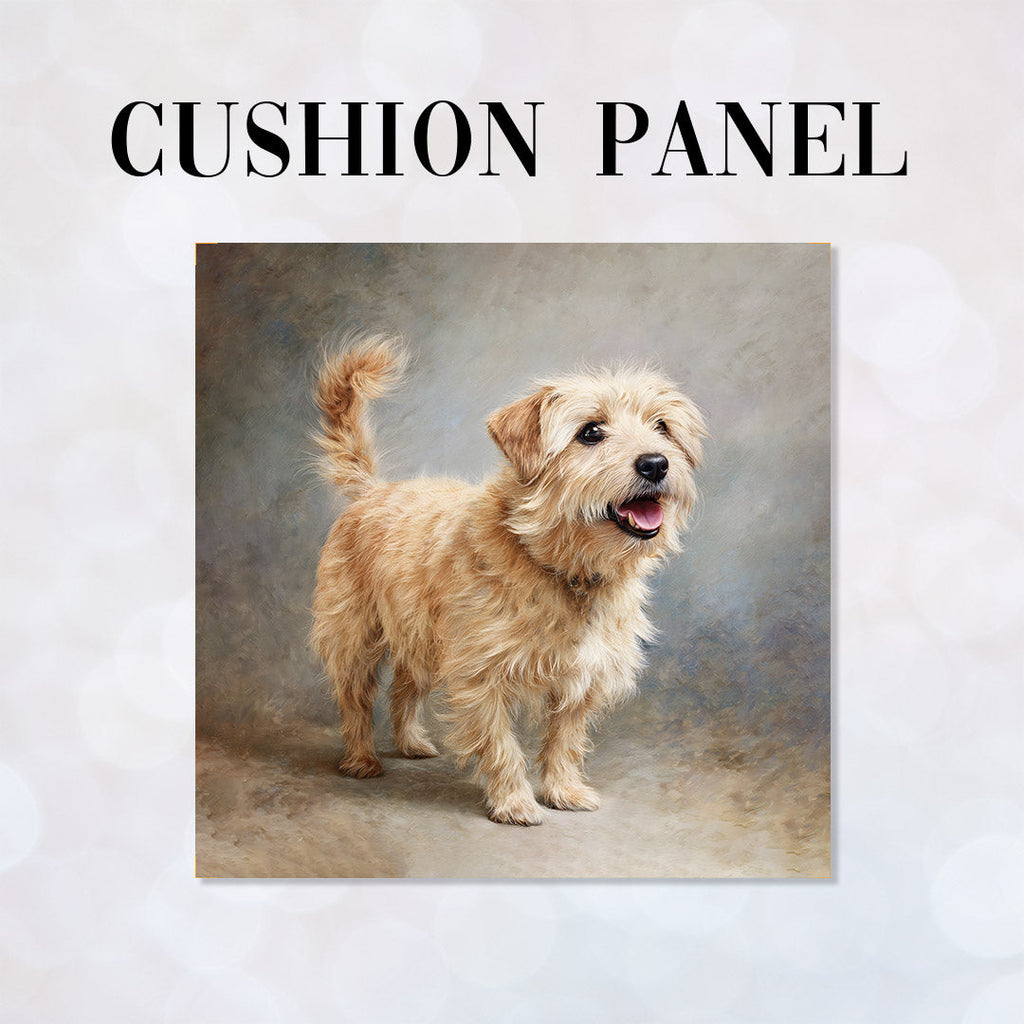 CUSHION Panel Cream Norfolk Terrier CP-697