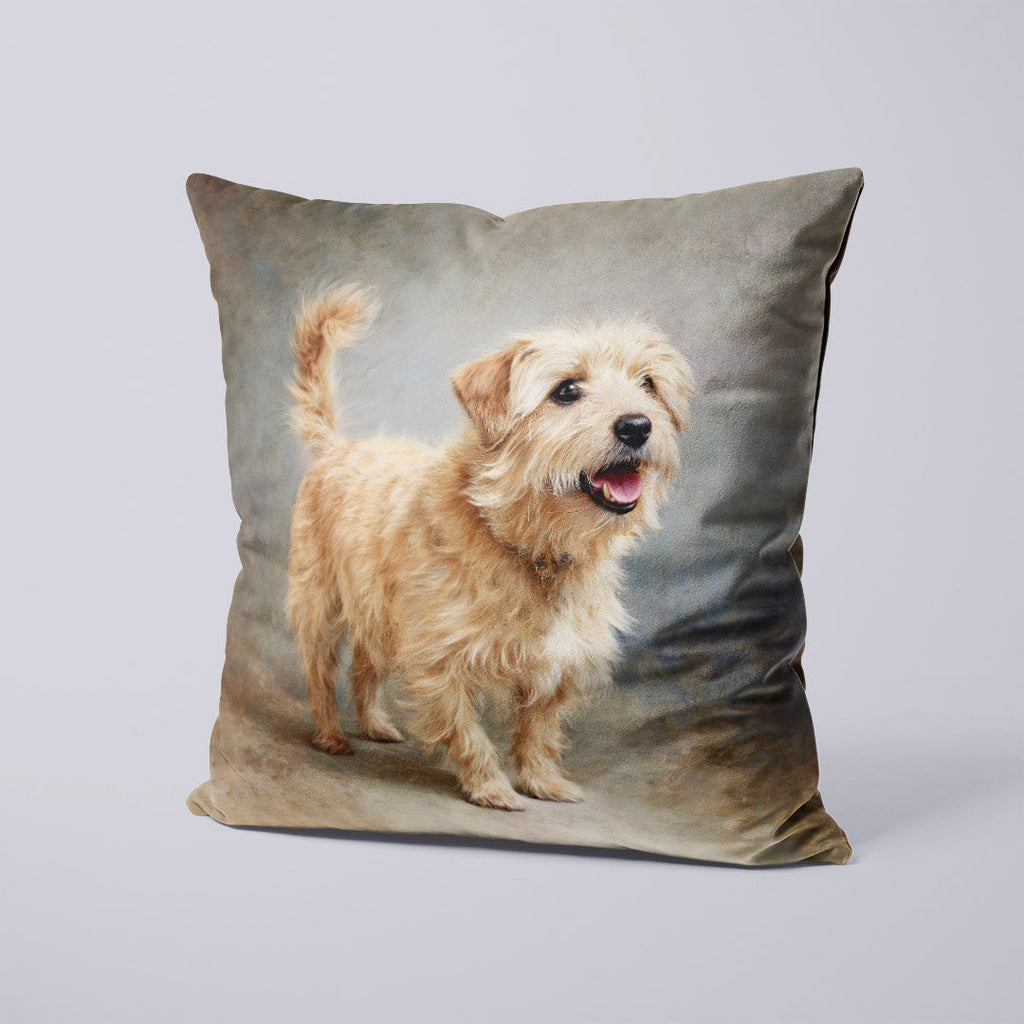 CUSHION Panel Cream Norfolk Terrier CP-697