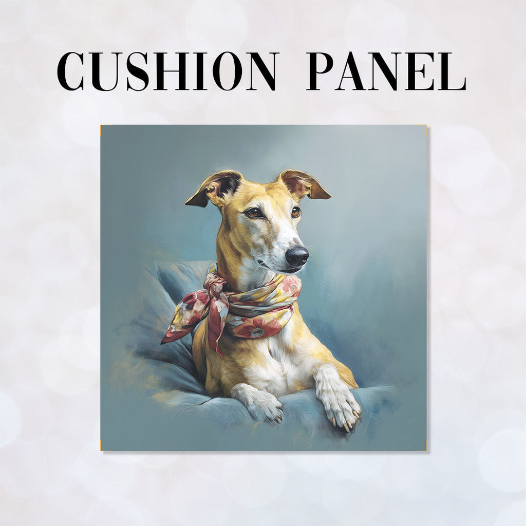 CUSHION Panel Greyhound in a Scarf CP-699