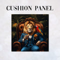 CUSHION Panel Lion Drinking Tea CP-714