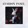 CUSHION Panel White Rabbit Drinking Tea CP-715