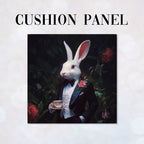 CUSHION Panel White Rabbit Drinking Tea CP-715