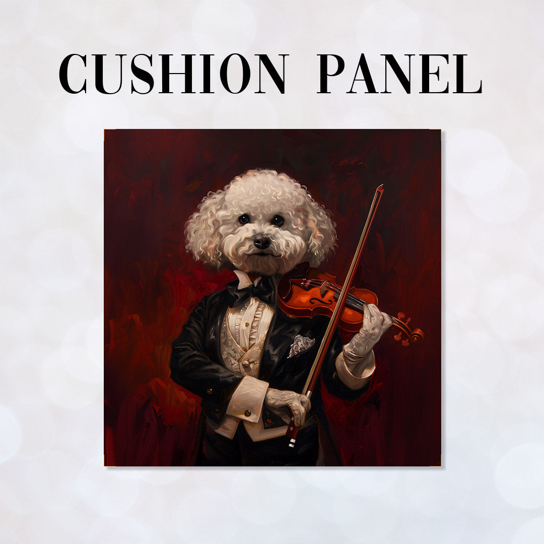 CUSHION Panel Poodle Violinist CP-719