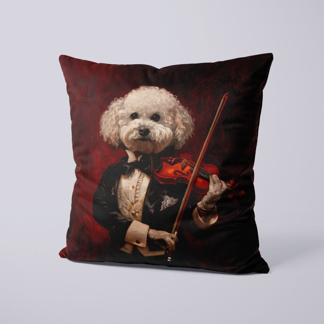 CUSHION Panel Poodle Violinist CP-719
