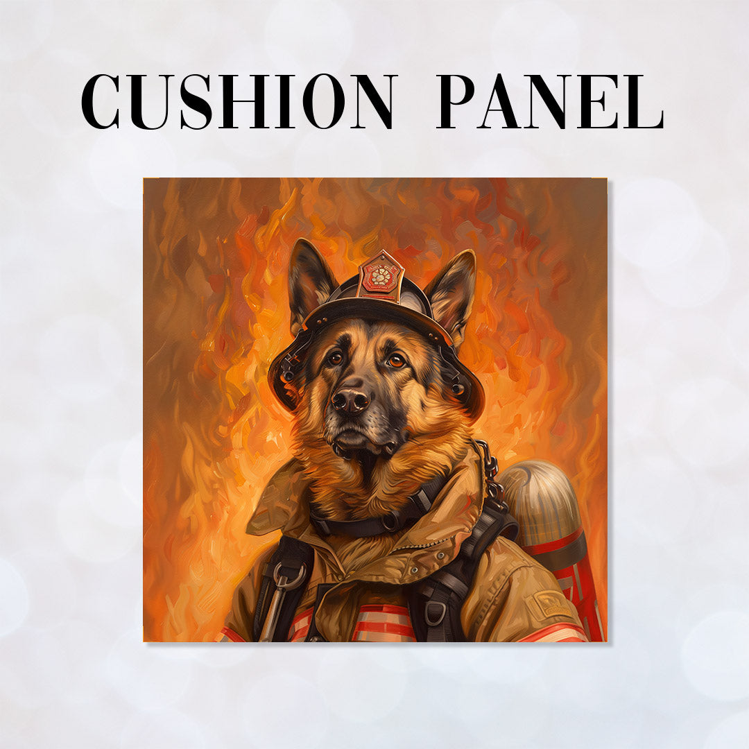 CUSHION Panel Firefighter German Shepherd CP-723