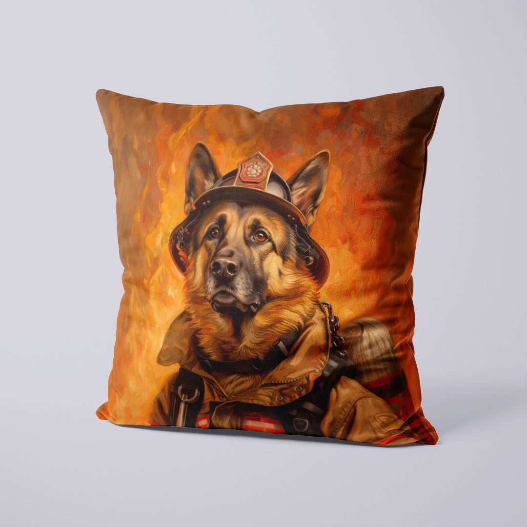 CUSHION Panel Firefighter German Shepherd CP-723