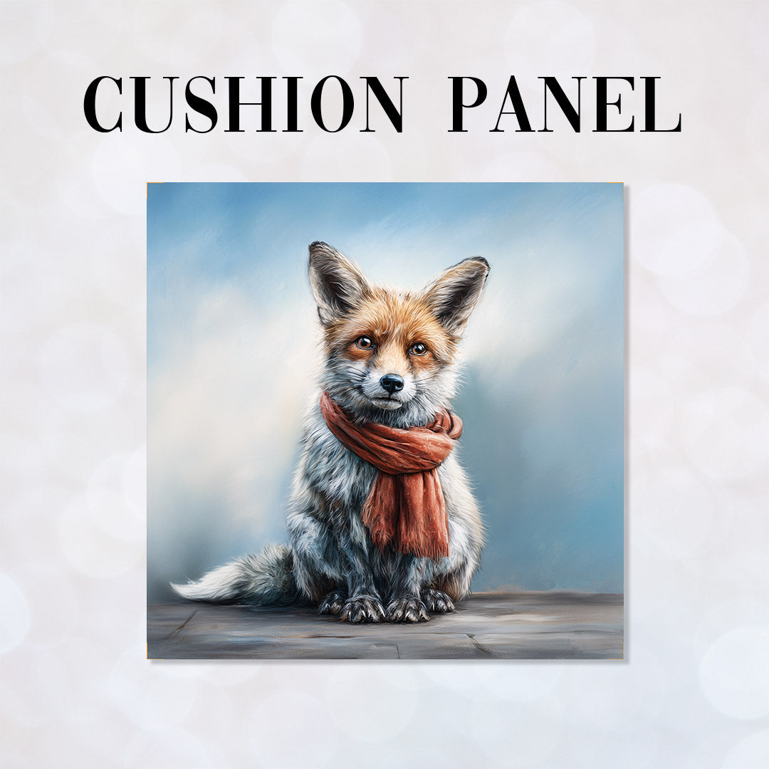 CUSHION Panel Red Scarf Fox CP-727