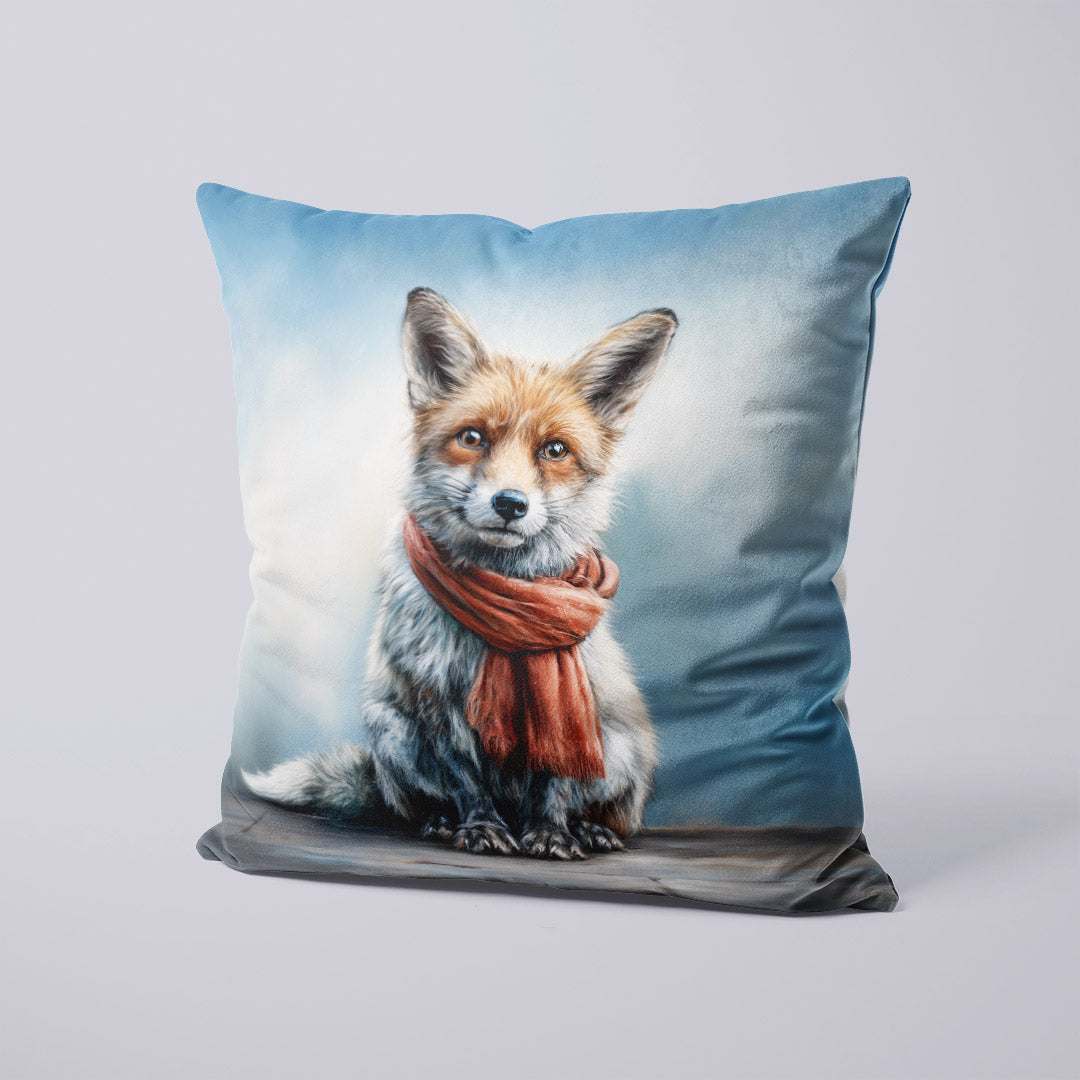 CUSHION Panel Red Scarf Fox CP-727