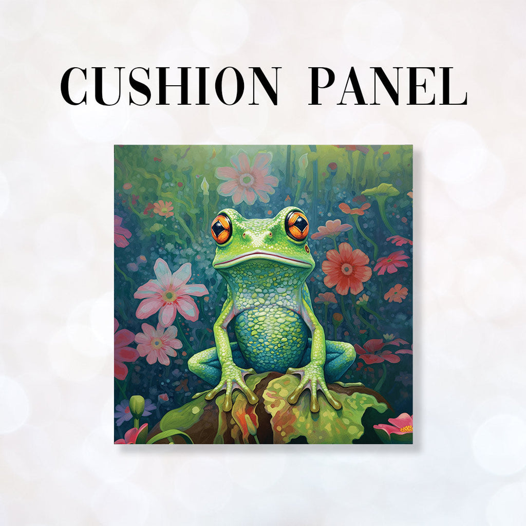 CUSHION Fabric Panel Green Frog CP-73