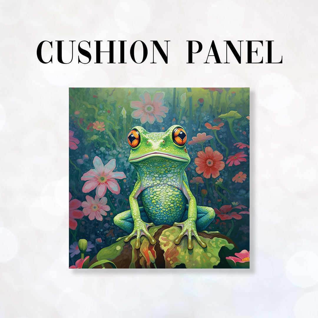 CUSHION Fabric Panel Green Frog CP-73
