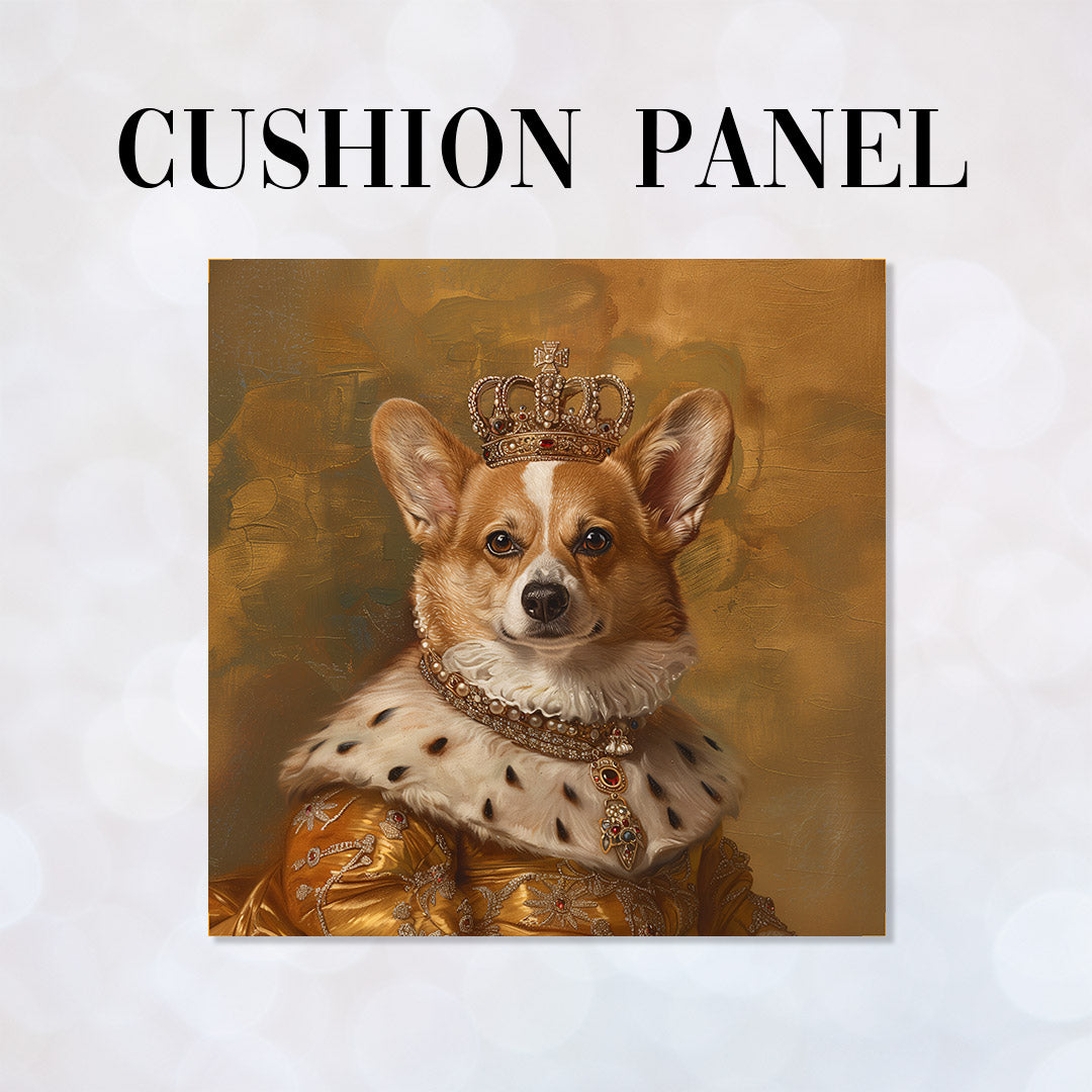 CUSHION Panel Corgi Queen CP-730
