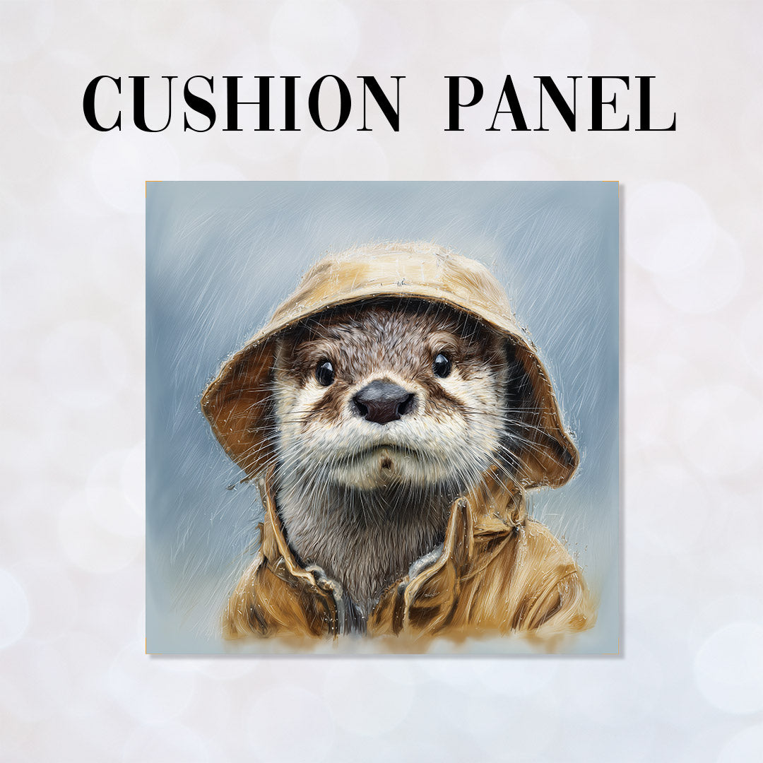 CUSHION Panel Otter in a Rain Coat CP-732