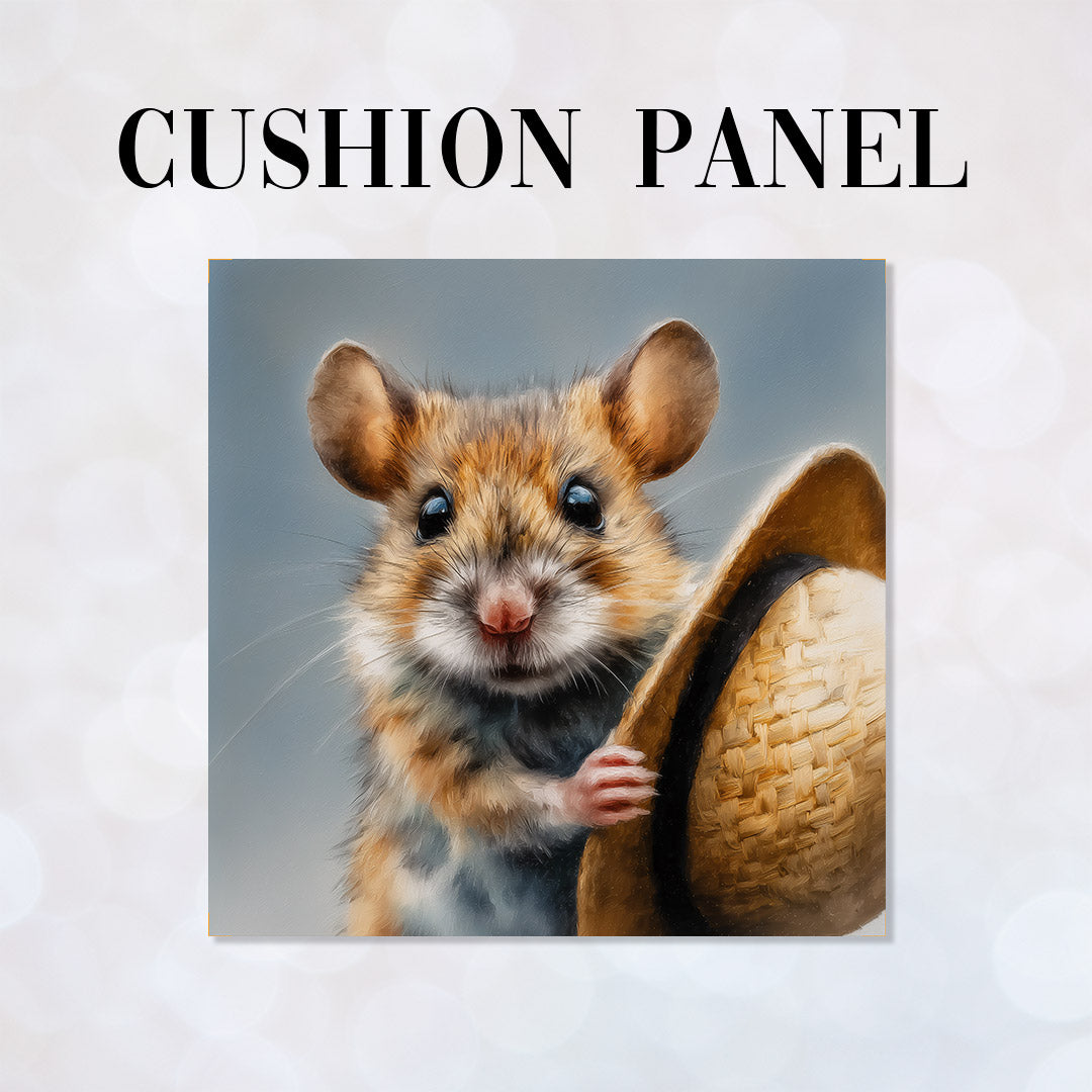 CUSHION Panel Mouse with a Straw Hat CP-734