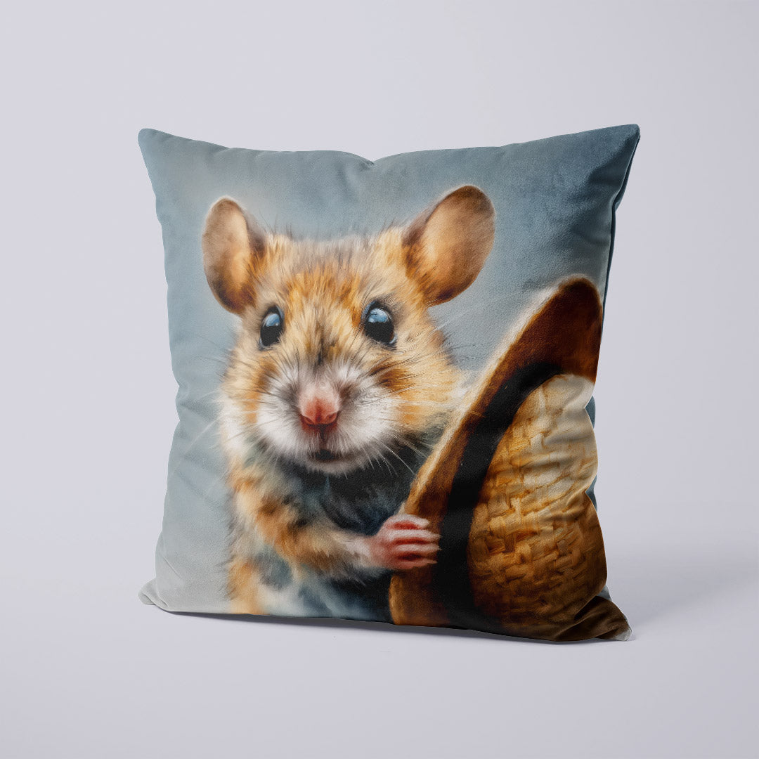 CUSHION Panel Mouse with a Straw Hat CP-734