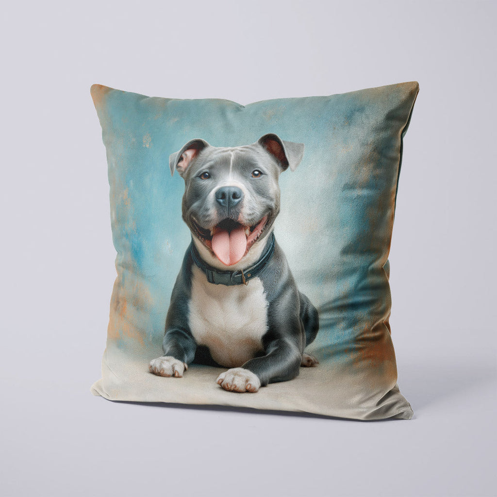 CUSHION Panel Grey Staffordshire Bull Terrier CP-738