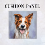 CUSHION Panel Happy Red Border Collie CP-739