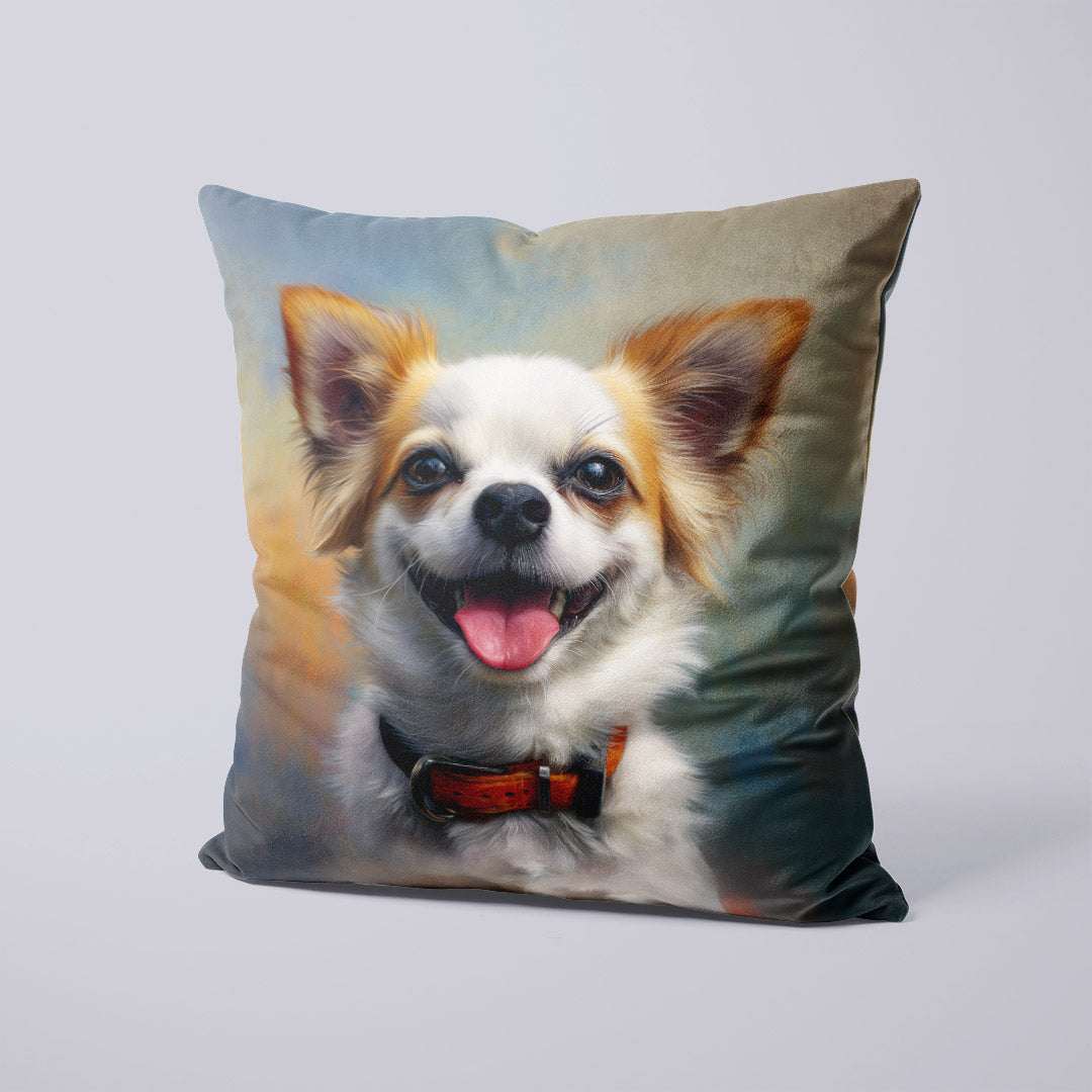 CUSHION Panel Longhaired Chihuahua CP-742