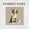 CUSHION Panel Red Border Collie Beige CP-744