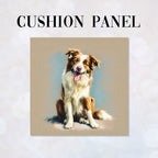 CUSHION Panel Red Border Collie Beige CP-744