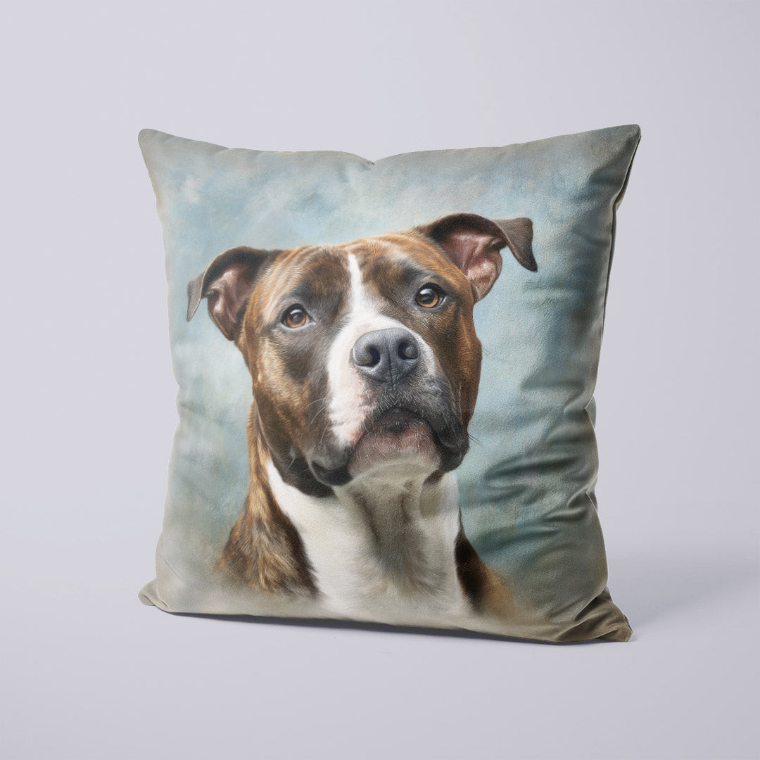 CUSHION Panel Staffordshire Bull Terrier Portrait CP-746