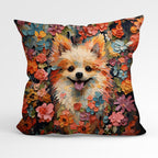 CUSHION Fabric Panel Floral Pomeranian CP-75