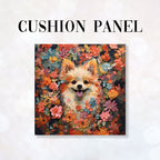CUSHION Fabric Panel Floral Pomeranian CP-75
