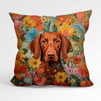 CUSHION Fabric Panel Floral Hungarian Vizsla CP-77