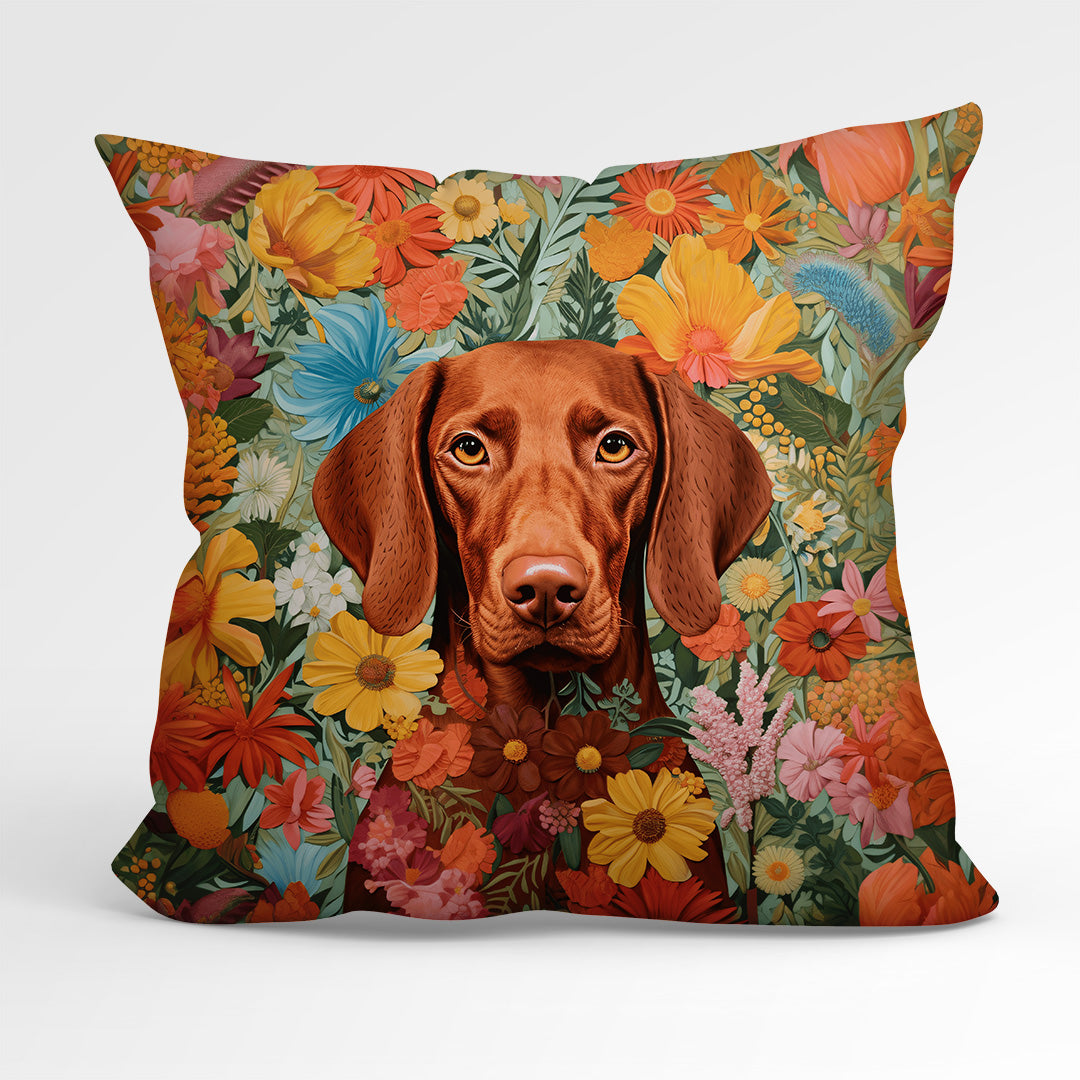 CUSHION Fabric Panel Floral Hungarian Vizsla CP-77