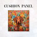 CUSHION Fabric Panel Floral Hungarian Vizsla CP-77