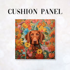 CUSHION Fabric Panel Floral Hungarian Vizsla CP-77