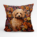 CUSHION Fabric Panel Floral Cockapoo CP-79
