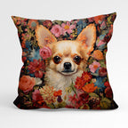 CUSHION Fabric Panel Floral Chihuahua CP-80