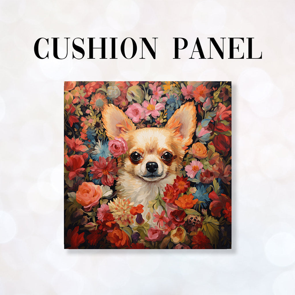 CUSHION Fabric Panel Floral Chihuahua CP-80