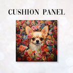 CUSHION Fabric Panel Floral Chihuahua CP-80