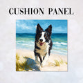 CUSHION Panel Border Collie on the Beach CP-838