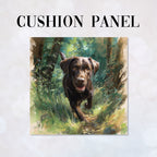 CUSHION Panel Chocolate Labrador in the Forest CP-839
