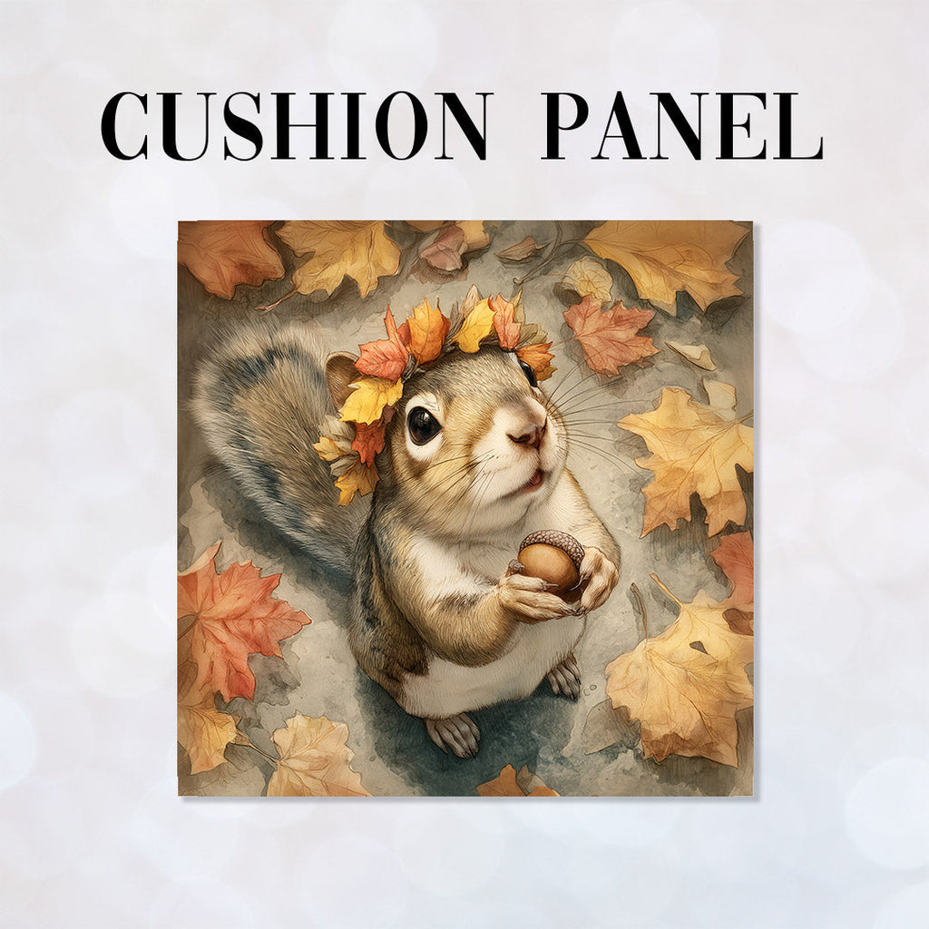 CUSHION Panel Cute Autumn Squirrel CP-843