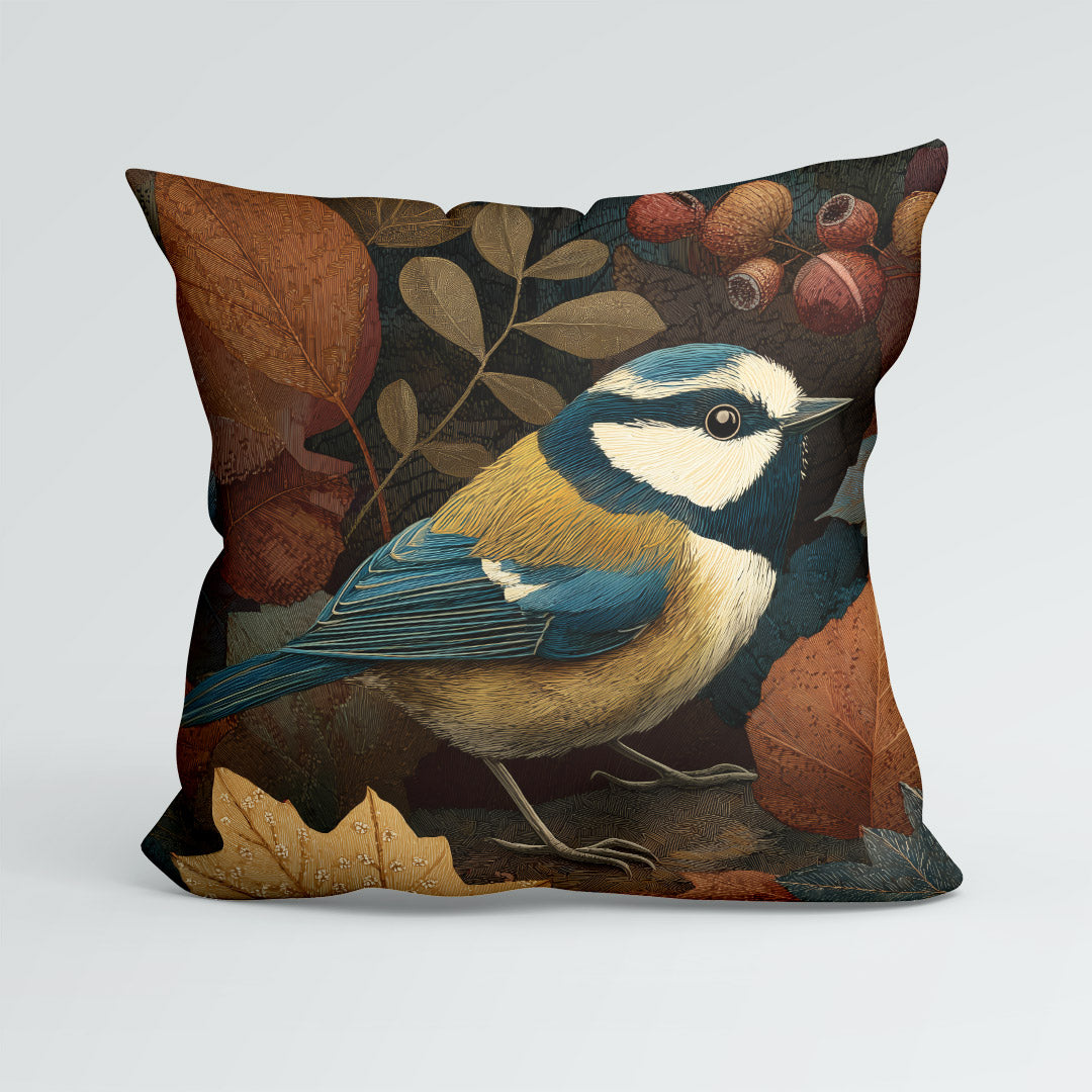 CUSHION Panel Autumn Blue Tit CP-845