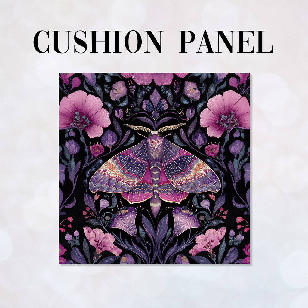 CUSHION Panel Pink Floral Moth CP-848