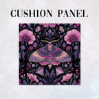 CUSHION Panel Pink Floral Moth CP-848