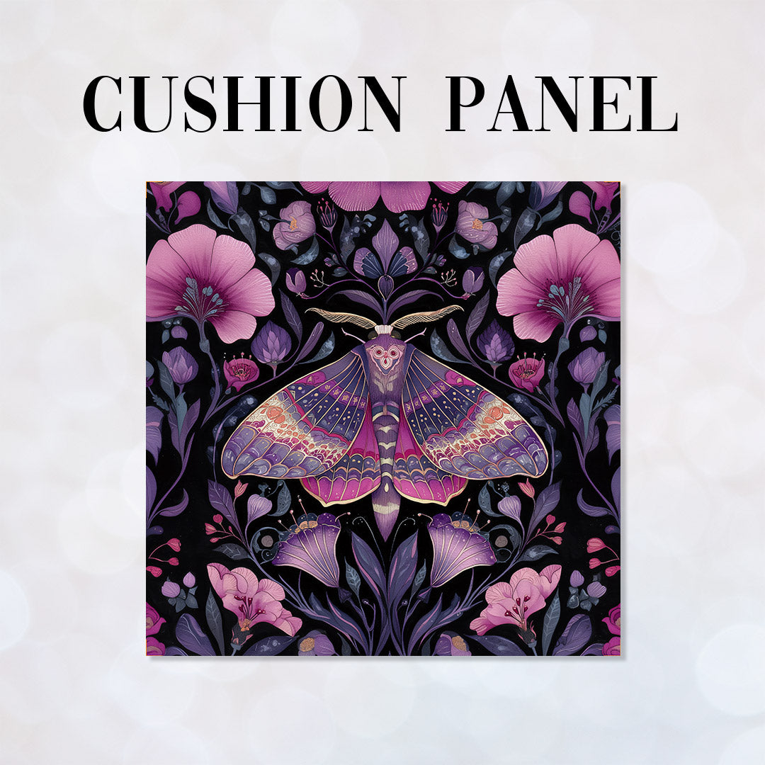 CUSHION Panel Pink Floral Moth CP-848