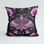 CUSHION Panel Pink Floral Moth CP-848