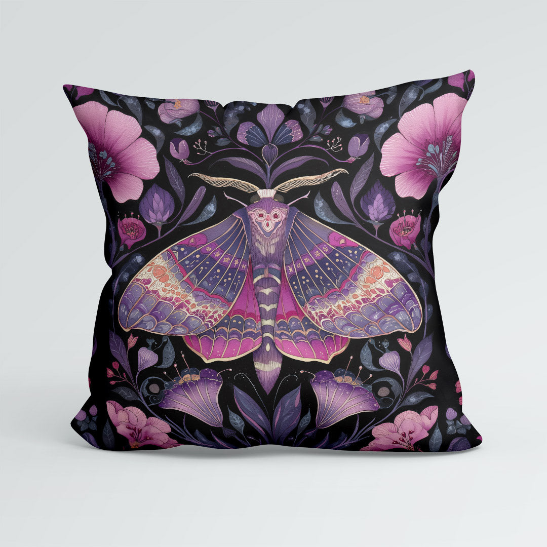 CUSHION Panel Pink Floral Moth CP-848