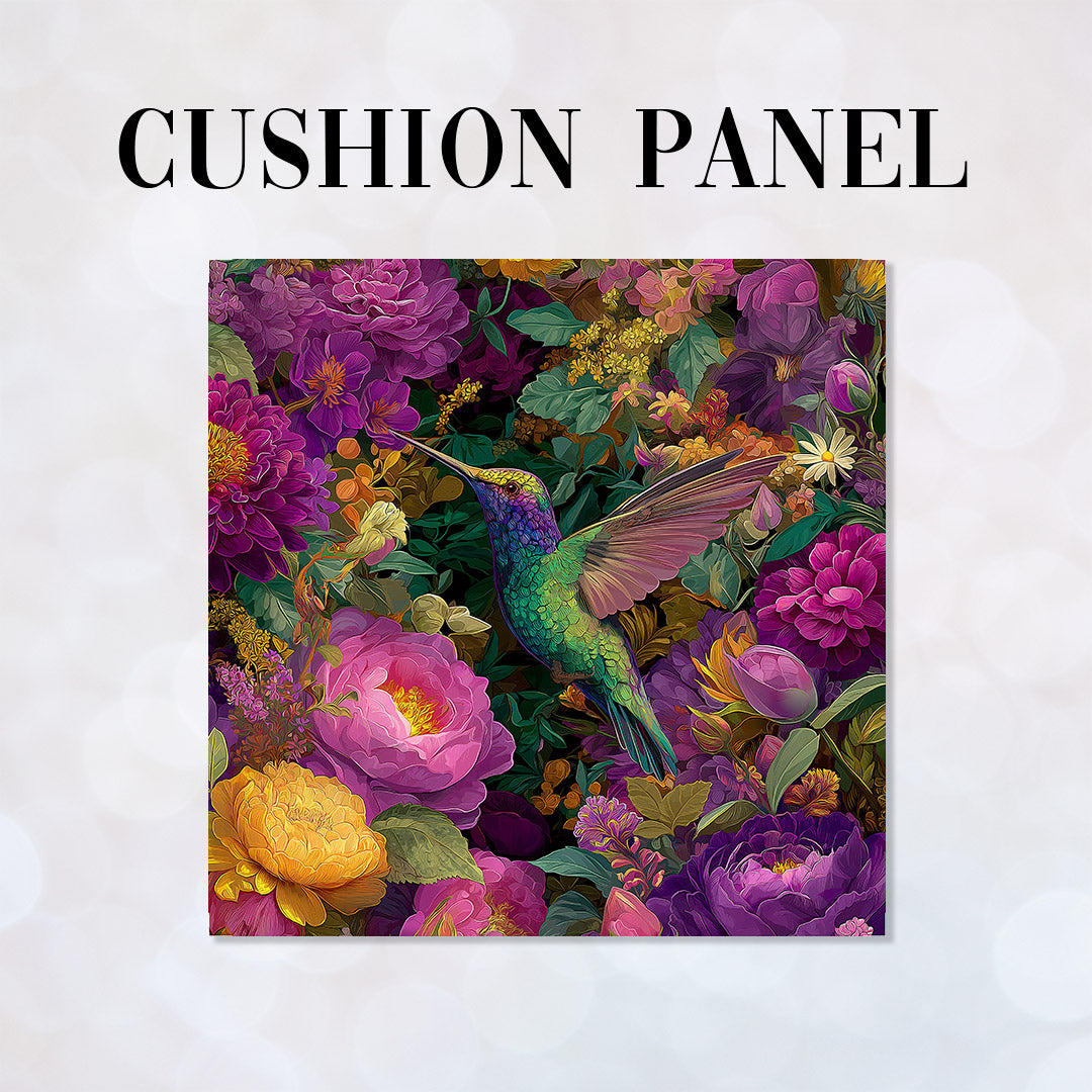 CUSHION Panel Floral Hummingbird CP-855