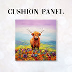 CUSHION Fabric Panel Felted Highland Cow CP-86