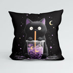 CUSHION Panel Black Cat Boba Tea CP-877