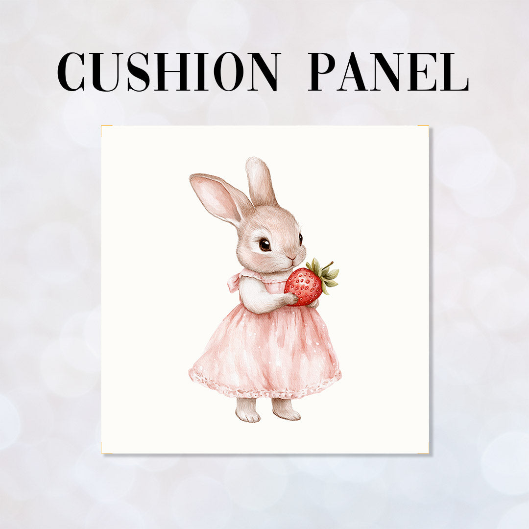 CUSHION Panel Strawberry Bunny  CP-887