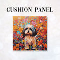 CUSHION Fabric Panel Bright Floral Lhasa Apso CP-89