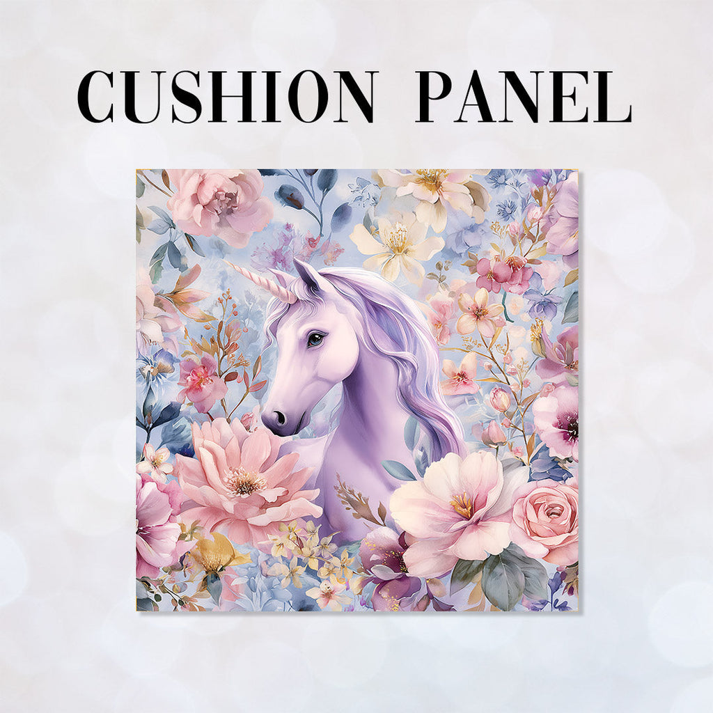 CUSHION Panel Floral Unicorn CP-910